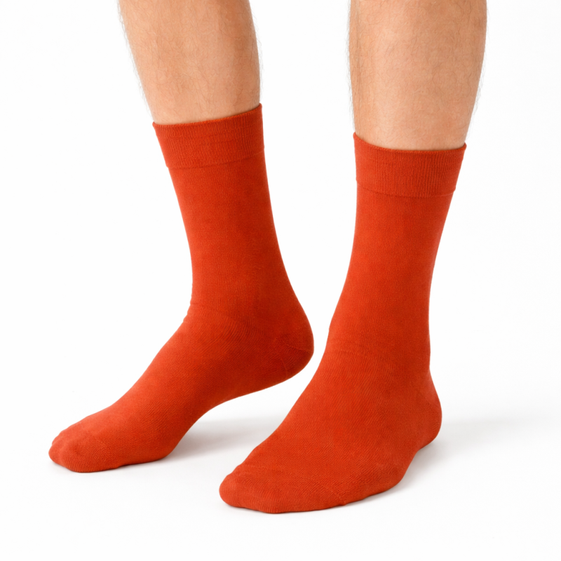 POLSKIE Skarpety garniturowe Milena rude – eleganckie bawełniane