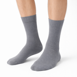 POLSKIE Skarpety garniturowe Milena stalowe – eleganckie bawełniane