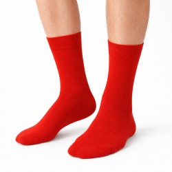 POLSKIE Skarpety garniturowe Milena czerwone – eleganckie bawełniane