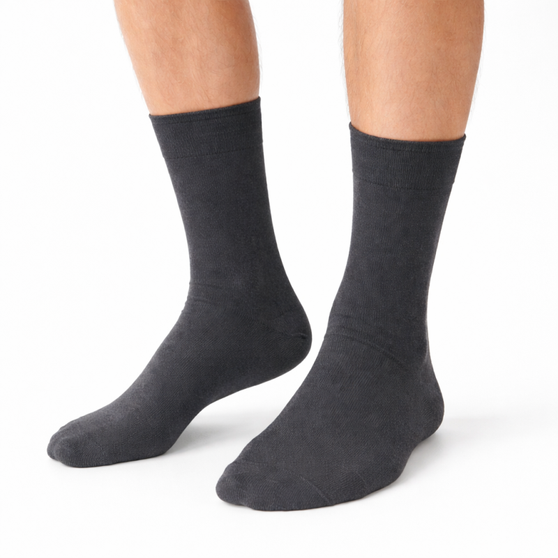 POLSKIE Skarpety garniturowe Milena grafit – eleganckie bawełniane
