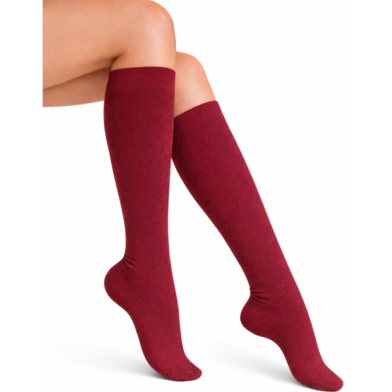Podkolanówki damskie bawełniane Milena bordo 37-41