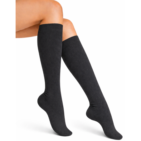 Podkolanówki damskie bawełniane Milena grafit 37-41