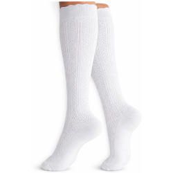 Podkolanówki damskie ażurowe Milena białe 37-41