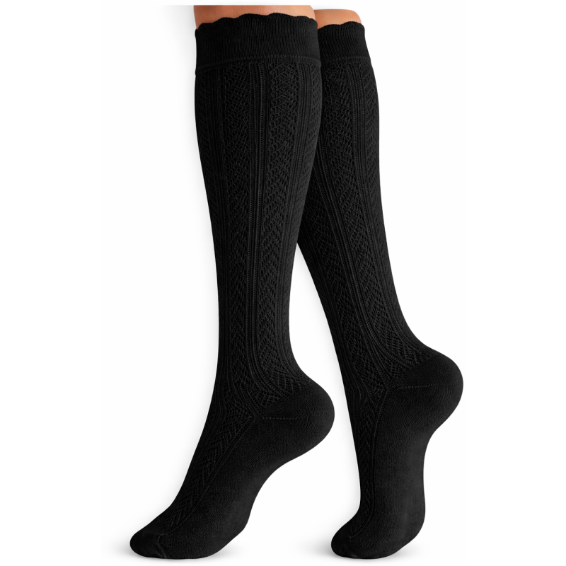 Podkolanówki damskie ażurowe Milena czarne 37-41