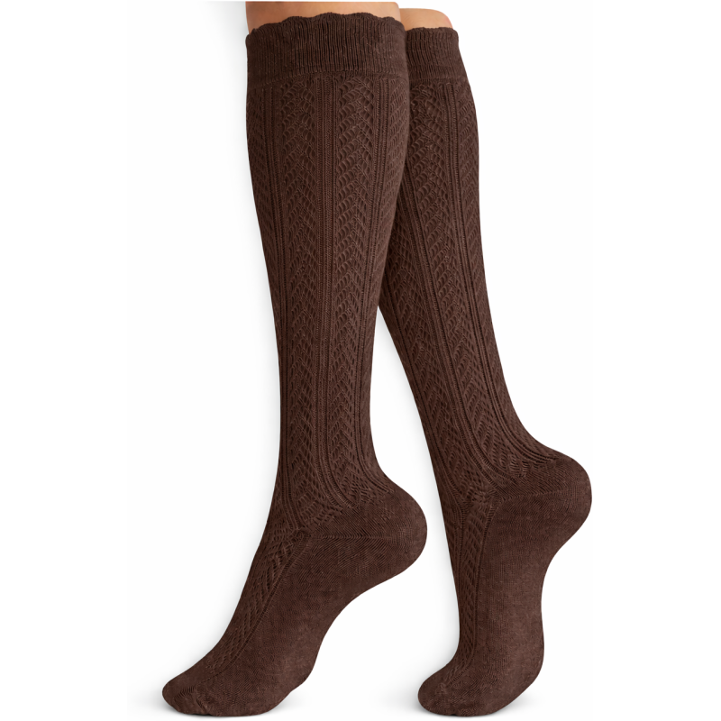 Podkolanówki damskie ażurowe Milena cappuccino 37-41