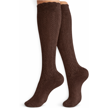 Podkolanówki damskie ażurowe Milena cappuccino 37-41