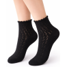 Skarpetki damskie ażurowe Milena klasyczne czarne