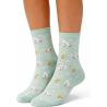 Skarpety damskie Milena kurki seledyn 37-41 bawełniane