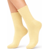 Skarpetki damskie Milena w prążek żółty pastelowy 37-41