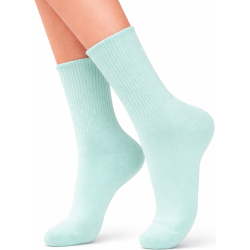 Skarpetki damskie Milena w prążek zielony pastelowy 37-41