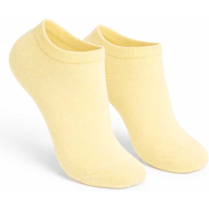 Stopki damskie bawełniane żółte gładkie Aura.Via