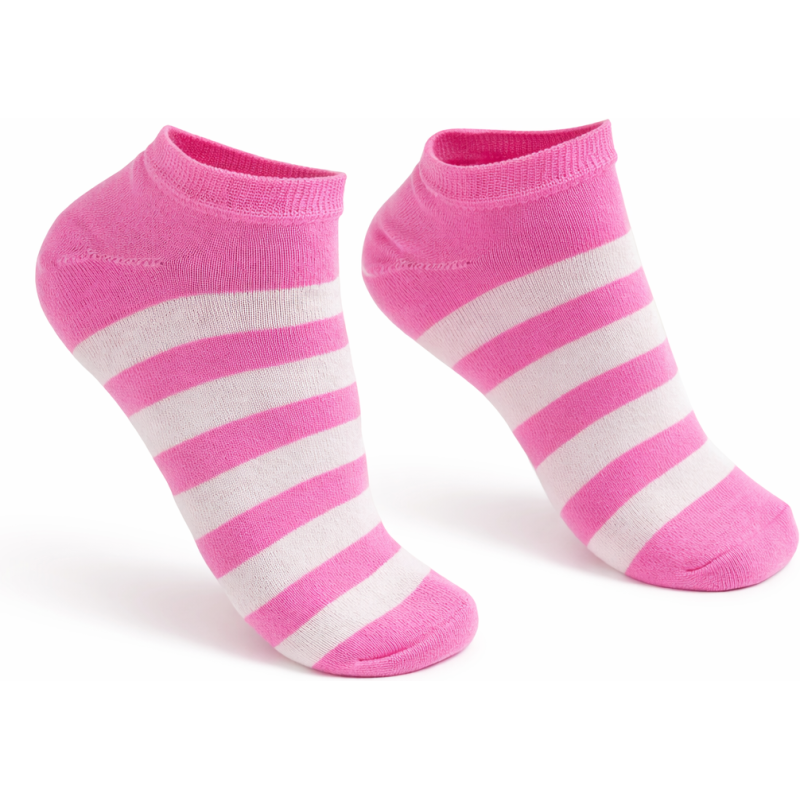 Stopki damskie Milena różowe paski bawełniane 37-41
