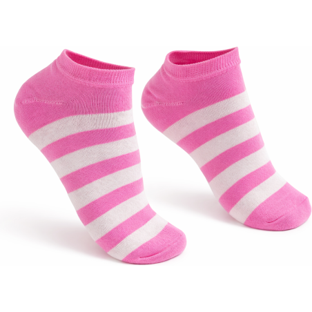 Stopki damskie Milena różowe paski bawełniane 37-41