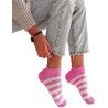 Stopki damskie Milena różowe paski bawełniane 37-41