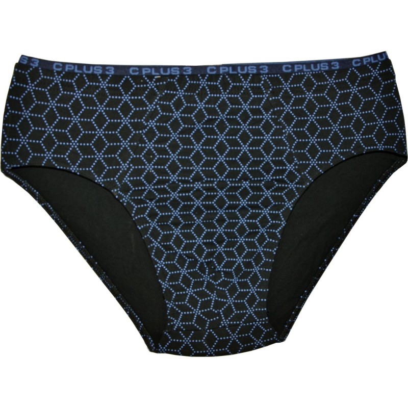 Slipy męskie C+3 Premium SME-071 czarne wzór bawełna 95%