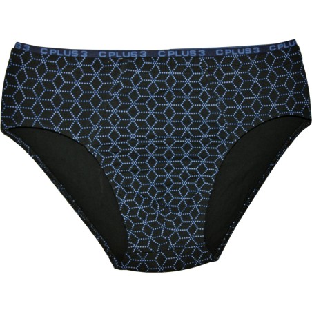 Slipy męskie C+3 Premium SME-071 czarne wzór bawełna 95%