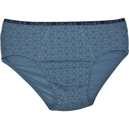 Slipy męskie C+3 Premium SME-071 niebieskie wzór bawełna 95%