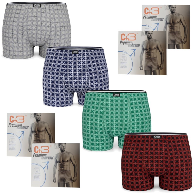 Bokserki C+3 Premium 4 szt Prime Geometry VBE-771