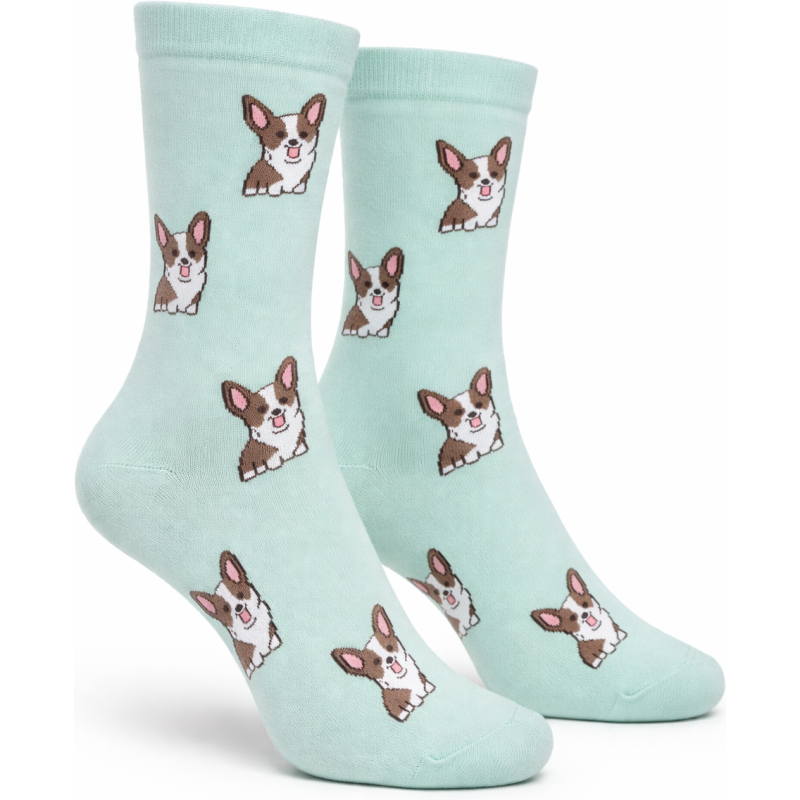 Skarpety damskie corgi Milena miętowe bawełniane 37-41