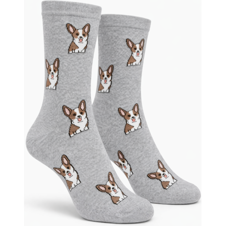 Skarpety damskie corgi Milena szare bawełniane 37-41