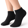 Czarne skarpety damskie Aura.Via krótkie bawełniane gładkie