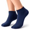 Granatowe skarpety damskie Aura.Via krótkie bawełniane gładkie