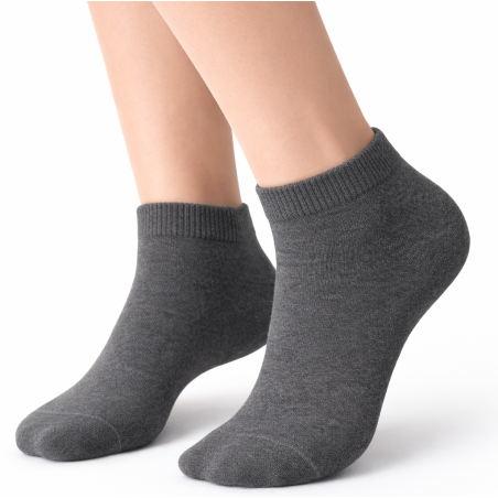 Ciemnoszare skarpety damskie Aura.Via krótkie bawełniane