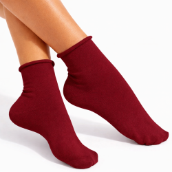 Skarpety Milena FIT bezuciskowe bordo 37-41 bawełna 75%