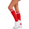 Podkolanówki damskie czerwone z białymi pasami Milena 37-41