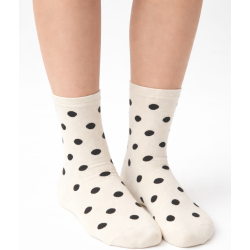 Skarpety damskie w kropki Milena ecry bawełniane 37-41