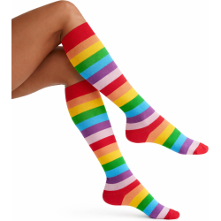 Podkolanówki damskie Milena 37-41 tęczowe paski