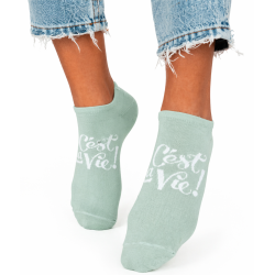 Stopki damskie Milena C’est La Vie miętowe 37-41 napis