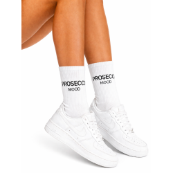 Skarpety Milena – białe, "Prosecco Mood", bawełna, 37-41