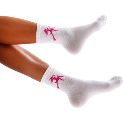 Skarpety damskie białe Milena czarownica róż 37-41