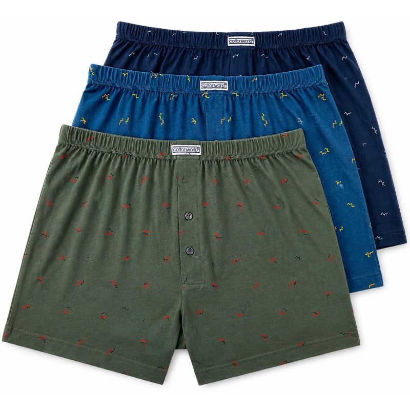 Bokserki Cotton World 3-pak 100% bawełna luźne męskie