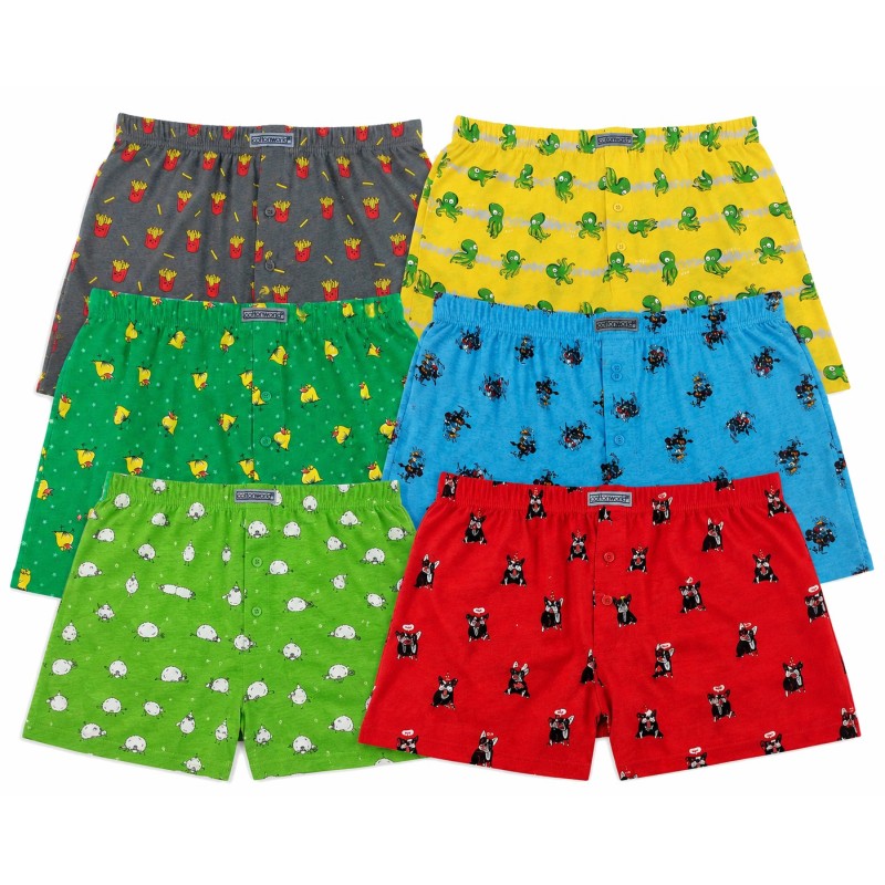 Bokserki męskie Cotton World 6 szt. luźne 100% bawełna