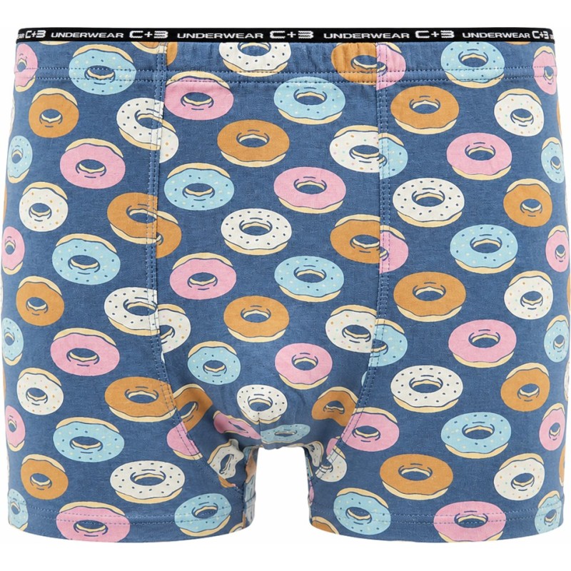 Bokserki męskie C+3 Premium Donuty VBE-762 niebieskie