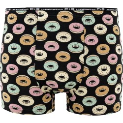 Bokserki męskie C+3 Premium Donuty VBE-762 czarne