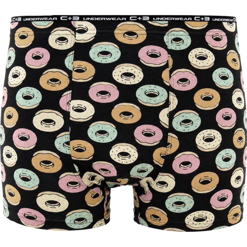 Bokserki męskie C+3 Premium Donuty VBE-762 czarne