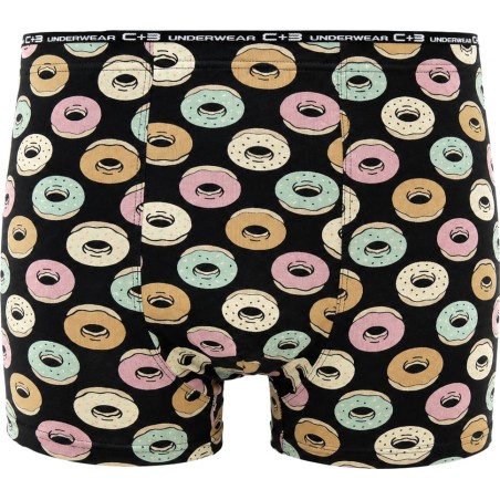 Bokserki męskie C+3 Premium Donuty VBE-762 czarne
