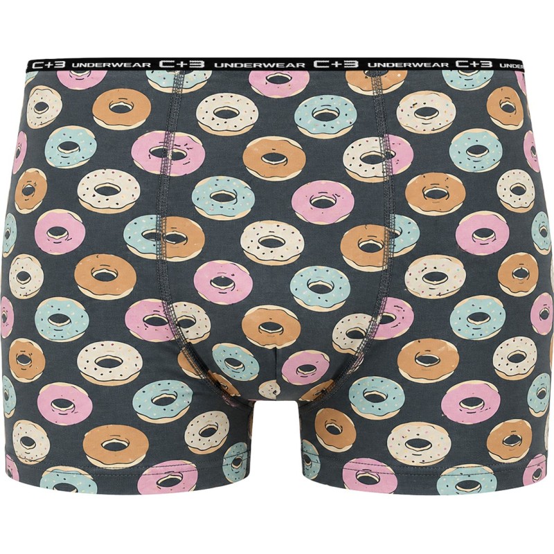 Bokserki męskie C+3 Premium Donuty VBE-762 szare
